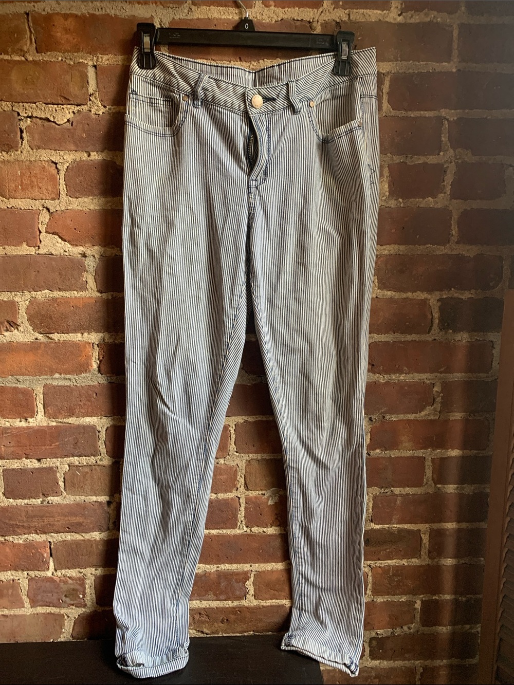 Topshop Women's Skinny Jeans Striped Painter pants